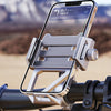 Aluminum Alloy Motorcycle Shockproof Mobile Phone Holder Bicycle Cycling Navigation Bracket(Silver)