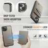 For iPhone 14 AutSpace A12 MagSafe Magnetic RFID Card Bag Phone Case(Khaki)
