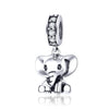S925 Sterling Silver Animal Elephant Pendant DIY Bracelet Accessories