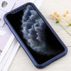 For iPhone 11 Pro Max Shockproof PC Full Coverage Protective Case with Tempered Glass Film(Blue)