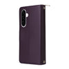 For Samsung Galaxy A56 Nine-card Slots Zipper Wallet Bag Leather Phone Case(Dark Purple)