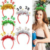 2025 Digital Christmas Party Decoration Headband Mall Bar New Year Eve Event Headdress(Red)