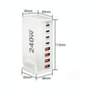 YMS-858 GaN 240W USB x 4, USB-C / Type-C x 4 Fast Charger, Plug Type:US Plug(White)