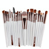 20pcs/set Wooden Handle Makeup Brush Set Beauty Tool Brushes(Brown+White)