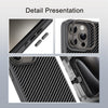 For iPhone 14 Pro Max Carbon Fiber Textured Oil Spray MagSafe Magnetic Phone Case(Black)