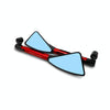 2 PCS Motorcycle Parts CNC Technology Aluminum Alloy Rearview Mirror Side Mirror(Red)