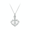 S925 Sterling Silver Plated with Platinum Anchor Pendant Necklace(BSN393)