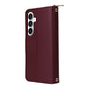 For Samsung Galaxy S23 FE 5G Nine-card Slots Zipper Wallet Bag Leather Phone Case(Wine Red)