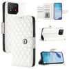 For Asus ROG Phone 8 Rhombic Texture Flip Leather Phone Case with Lanyard(White)