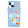 For iPhone 14 Plus Skin Feeling Jelly TPU Hybrid PC Phone Case(Elephant Burger Blue)
