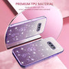 For Samsung Galaxy S10e Gradient Glitter Flower All-inclusive Phone Case(Purple)
