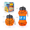 Outdoor Sports Anti-fall Water Bottle Portable Leak-proof Silicone Folding Cup, Shape: Basketball(550ml)