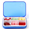 Home Travel Plastic Pill Box Drawer Pill Box Portable Storage Box, Model:6 Grid(Blue)