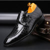 Crocodile Pattern Business Flat Bottom Leather Formal Shoes, Size:46(Black)
