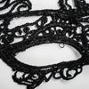 Halloween Masquerade Party Dance Sexy Lady Lace Crown Mask(Black)