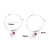 S925 Sterling Silver Sparkling Diamond Red Ball Snowflake Earrings Christmas Earrings