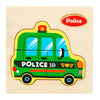 10 PCS Children Educational Animal Three-Dimensional Wooden Puzzle Toy(Police Car)