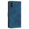 For iPhone XS Max Tulips Embossed Leather Phone Case with Lanyard(Blue)