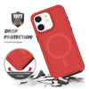 For iPhone 11 Shockproof MagSafe Armor PC Hybrid TPU Phone Case(Red+Black)