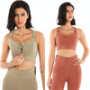 Super Supportive Sport Bra Front Zipper Tights Crop Top Yoga Vest, Size: XXXXL(Brick Red)