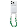 For iPhone 15 Pro Dopamine Card Slot Phone Case with Lanyard(White)