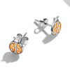 S925 Sterling Silver Orange Ladybug Ear Studs Women Earrings