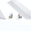 Rainbow Earrings S925 Love Simple Earrings Sterling Silver Earrings