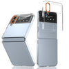 For Samsung Galaxy Z Flip4 lce Folding Series Integrated Clear PC Phone Case(Orange)