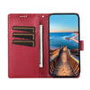 For Samsung Galaxy A36 PU Genuine Leather Texture Embossed Line Phone Case(Red)