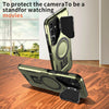 For Samsung Galaxy A05s Shield Frame Holder MagSafe Phone Case(Olive Green)