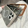 For iPhone 13 Pro Metal Lens Frame MagSafe Phone Case(Grey)