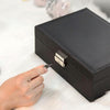 Portable Leather Jewelry Storage Box Necklace Ring Watch Storage Box, Style:Double Layer(White)