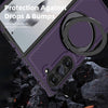 For Samsung Galaxy Z Fold6 5G Kevlar Carbon Fiber 360 Rotation MagSafe Holder Phone Case(Purple)