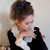B640 Satin Bow Hair Accessory Sweet Ponytail Hair Clip(Black)