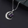 Luminous Zodiac Moon Titanium Steel Necklace Personalized Moon Pendant(Gemini)