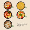 18cm Fast / Slow Gear+Non-stick Pot+Stainless Steel Steaming Grid Multifunctional Mini Electric Cooker(UK Plug Green)