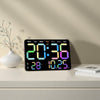 Multifunctional LED Digital Display Electronic Wall Clock Living Room Silent Alarm Clock, Color: Colorful