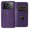 For Redmi K70 Multi-Function Wallet 10 Card Slots Leather Phone Case(Violet)