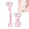 5-layer Blades Shaver Women Whole Body Leg Hair Shaving Armpit Hair Razor, Color: Long Handle Mint Green
