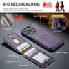 For iPhone 15 Pro DG.MING K1 MagSafe Detachable Wallet RFID Back Cover Phone Case(Purple)