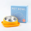 Heated Pet Bowl, Cat & Dog, Slanted, Spill-Proof (White)