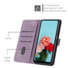 For Samsung Galaxy A36 5G Skin Feel Stripe Pattern Leather Phone Case with Long Lanyard(Purple)