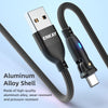 ENKAY 180 Degrees Rotating USB to 8 Pin Charging Data Cable with LED Light, Length:1m(Red)