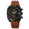 SKMEI 1903 Stainless Steel Buckle Silicone Strap Waterproof Quartz Watch(Coffee)