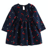 Girl Dress Children Dress Girls Long Sleeve Plaid Dress Soft Cotton Summer Princess Dresses Baby Girls Clothes, Size:110cm(Royal Blue Cherry)