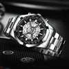 BINBOND S033 Hollowed Mechanical 30m Waterproof Luminous Quartz Watch, Color: Full Gold-Black-Gold