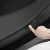 For Tesla Model Y Rear Door Built-In Sill Strip Rear Seats Anti-Kick Leather Protective Pad(Black)