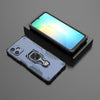 For Samsung Galaxy A06 4G Metal Kickstand TPU Hybrid PC Phone Case(Blue)