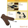 Lithium Battery Powered & Rechargeable Heated Insoles Keep Feet Warm Pad, Keep Warm 8-9 hours, Size: 41-42 yard(Brown)
