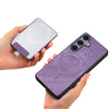 For Samsung Galaxy S25+ 5G Retro Splitable Magnetic Card Bag Leather Phone Case(Purple)